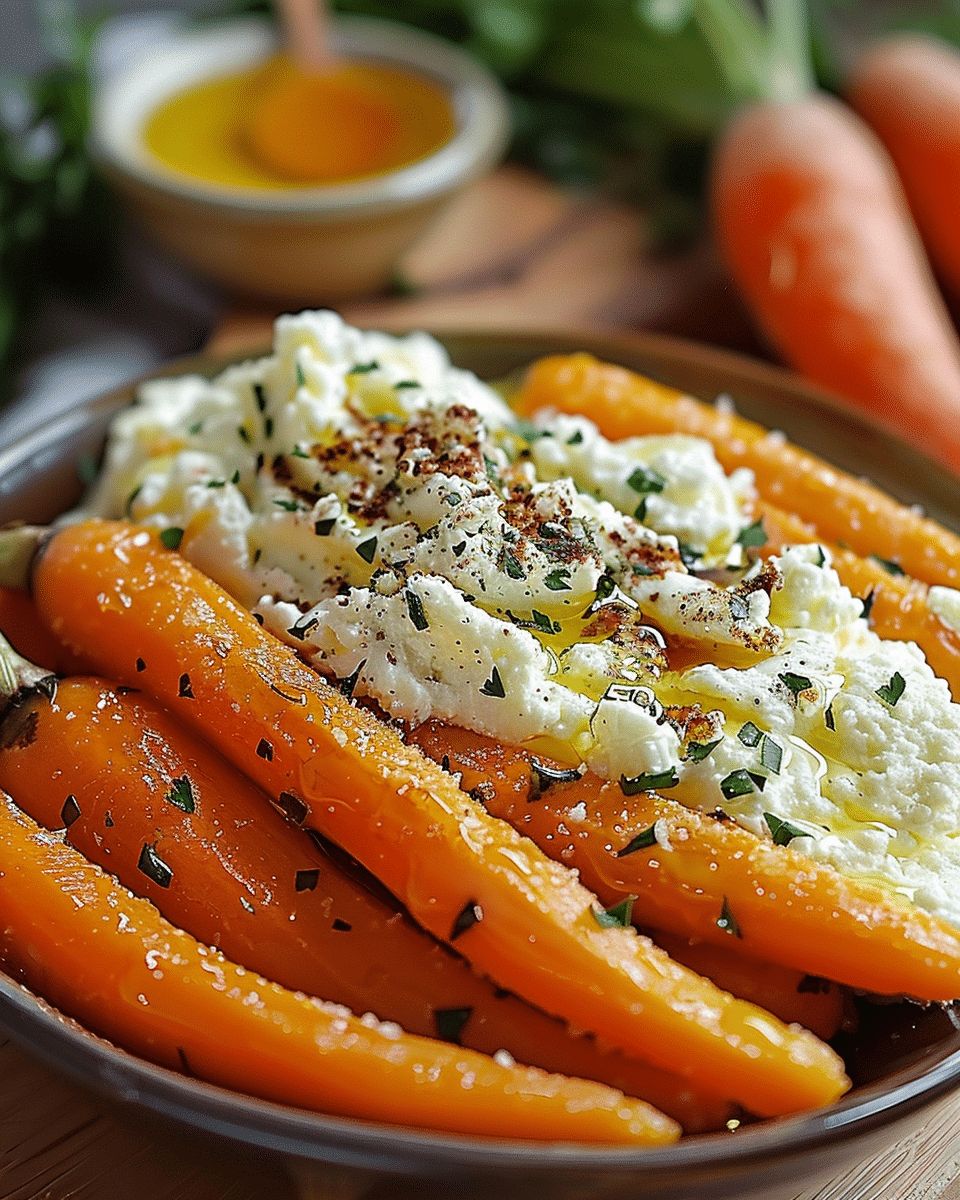 Roasted Carrots with Whipped Ricotta and Hot Honey