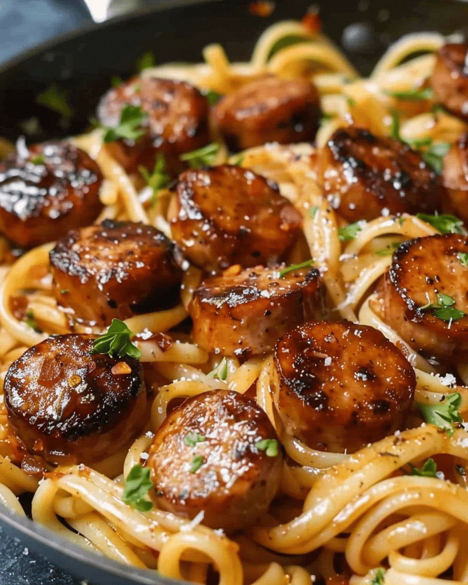 Sticky Honey Garlic Sausage Pasta Skillet: Sweet, Savory, and Ready in 30 Minutes