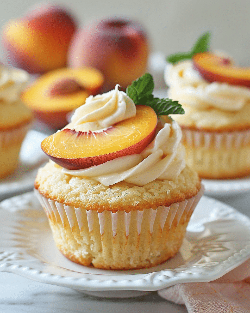 Honey Peach Cream Cheese Cupcakes