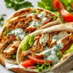 Mediterranean Chicken Gyros with Creamy Feta Tzatziki Delight: A Flavorful Handheld Feast