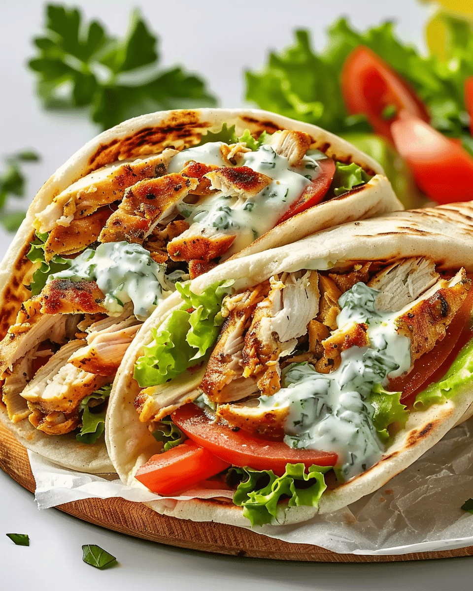 Mediterranean Chicken Gyros with Creamy Feta Tzatziki Delight: A Flavorful Handheld Feast