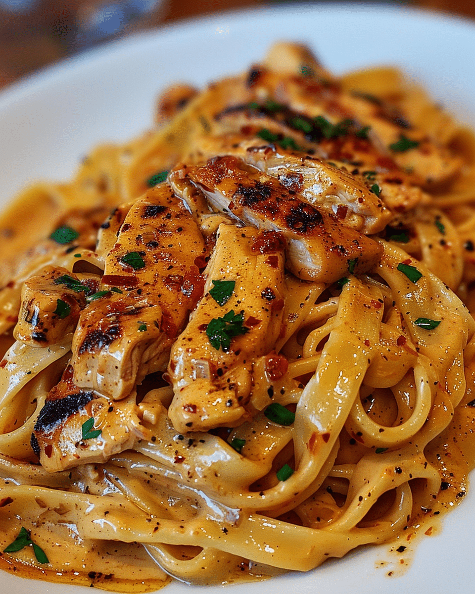 Spicy Cajun Chicken Fettuccine in Creamy Garlic Sauce: A Bold and Comforting Pasta Night Favorite