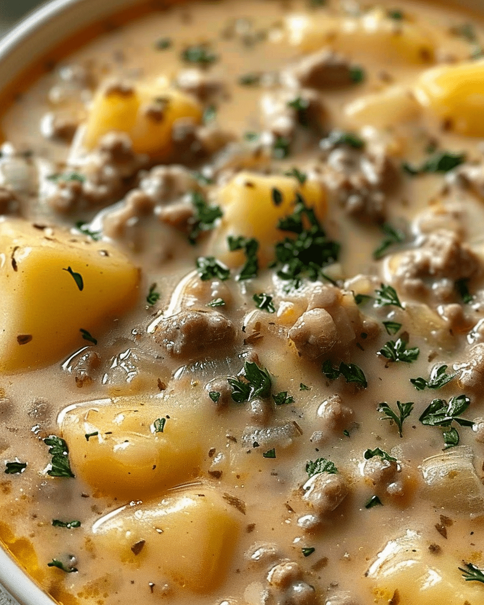 Crockpot Creamy Potato & Hamburger Soup: Cozy, Hearty, and Full of Flavor