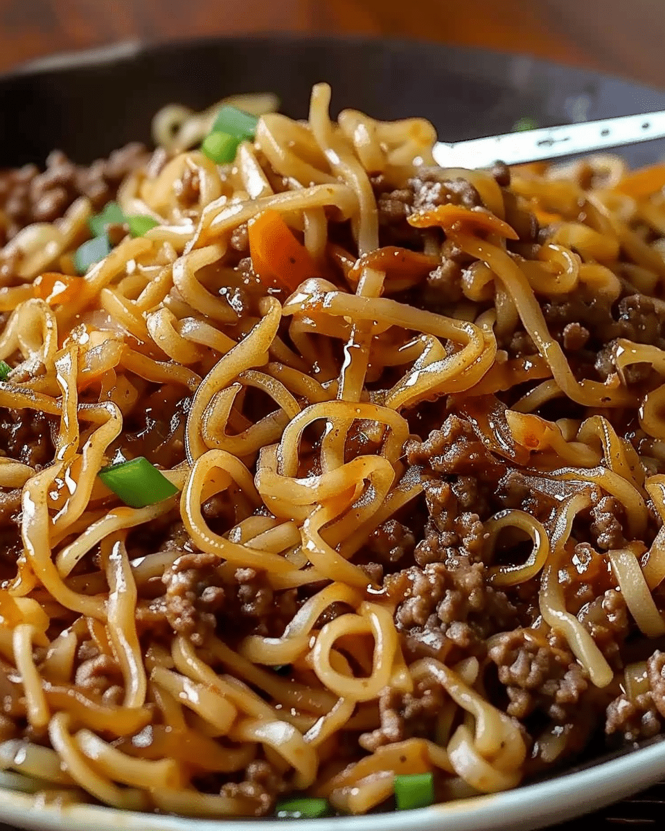 Mongolian Ground Beef Noodles