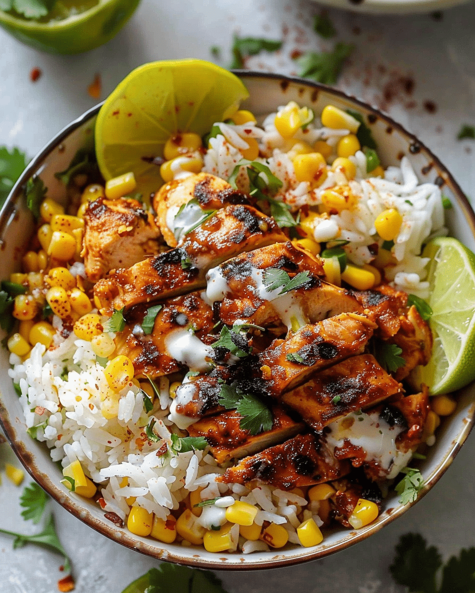 Street Corn Chicken Rice Bowl: A Bold and Creamy Flavor Explosion in Every Bite