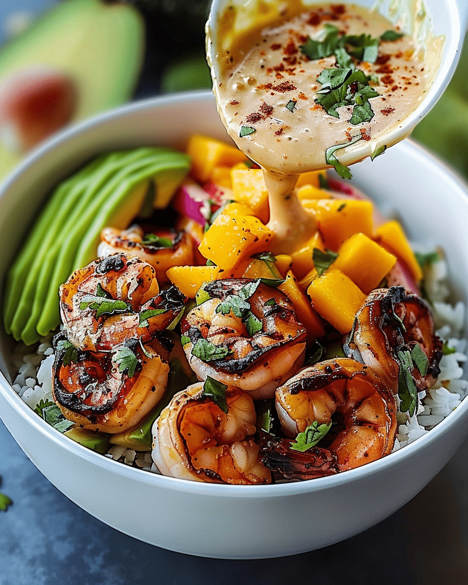 Zesty Shrimp Avocado Bowls with Mango Salsa and Chili-Lime Drizzle