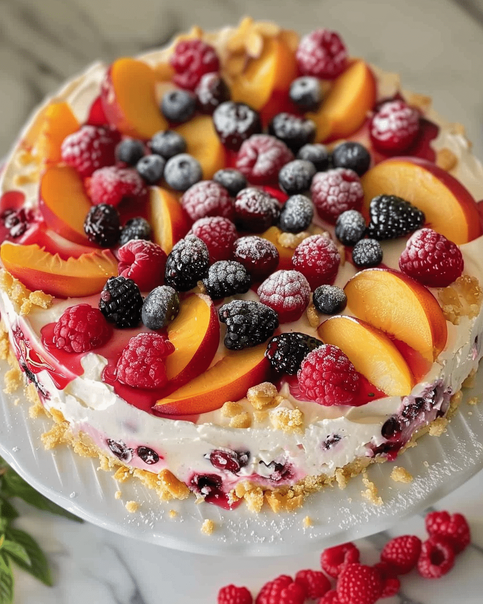 Summer Berry and Peach Cheesecake Recipe