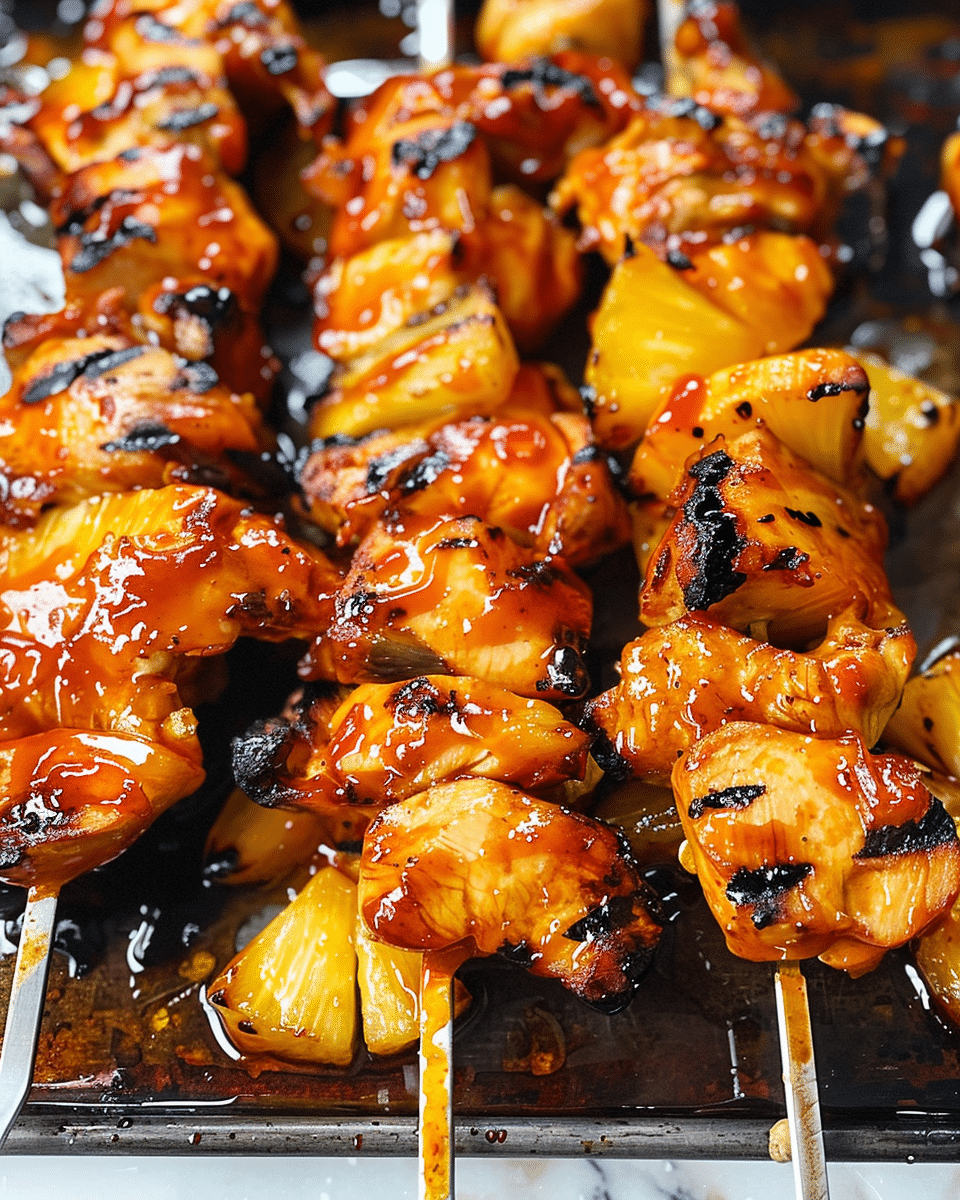 BBQ Pineapple Chicken Kabobs