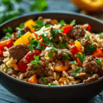 Quick & Flavorful Beef and Pepper Rice Bowl