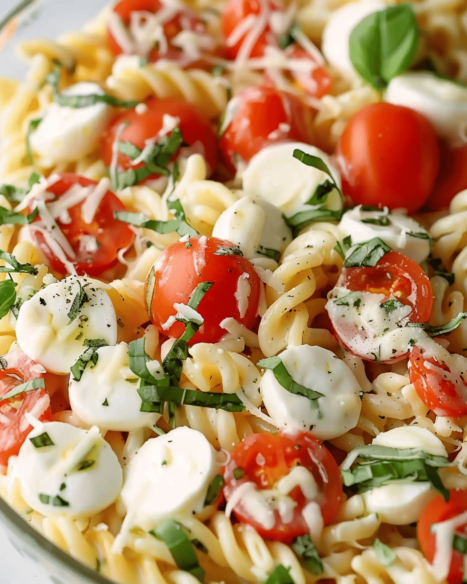 Creamy Caprese Pasta Salad