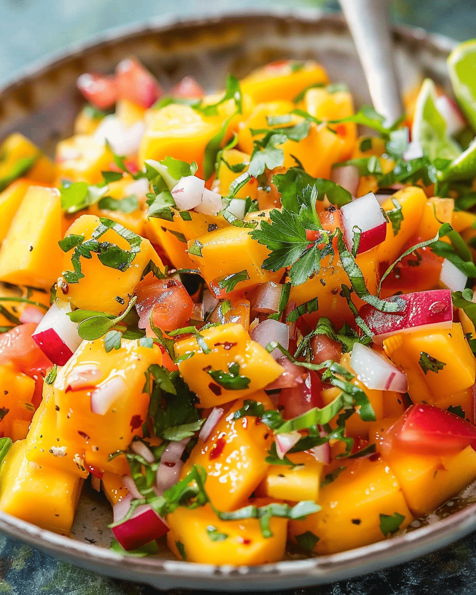 Refreshing Mango Salad with Lime Dressing: A Crisp, Juicy Burst of Flavor