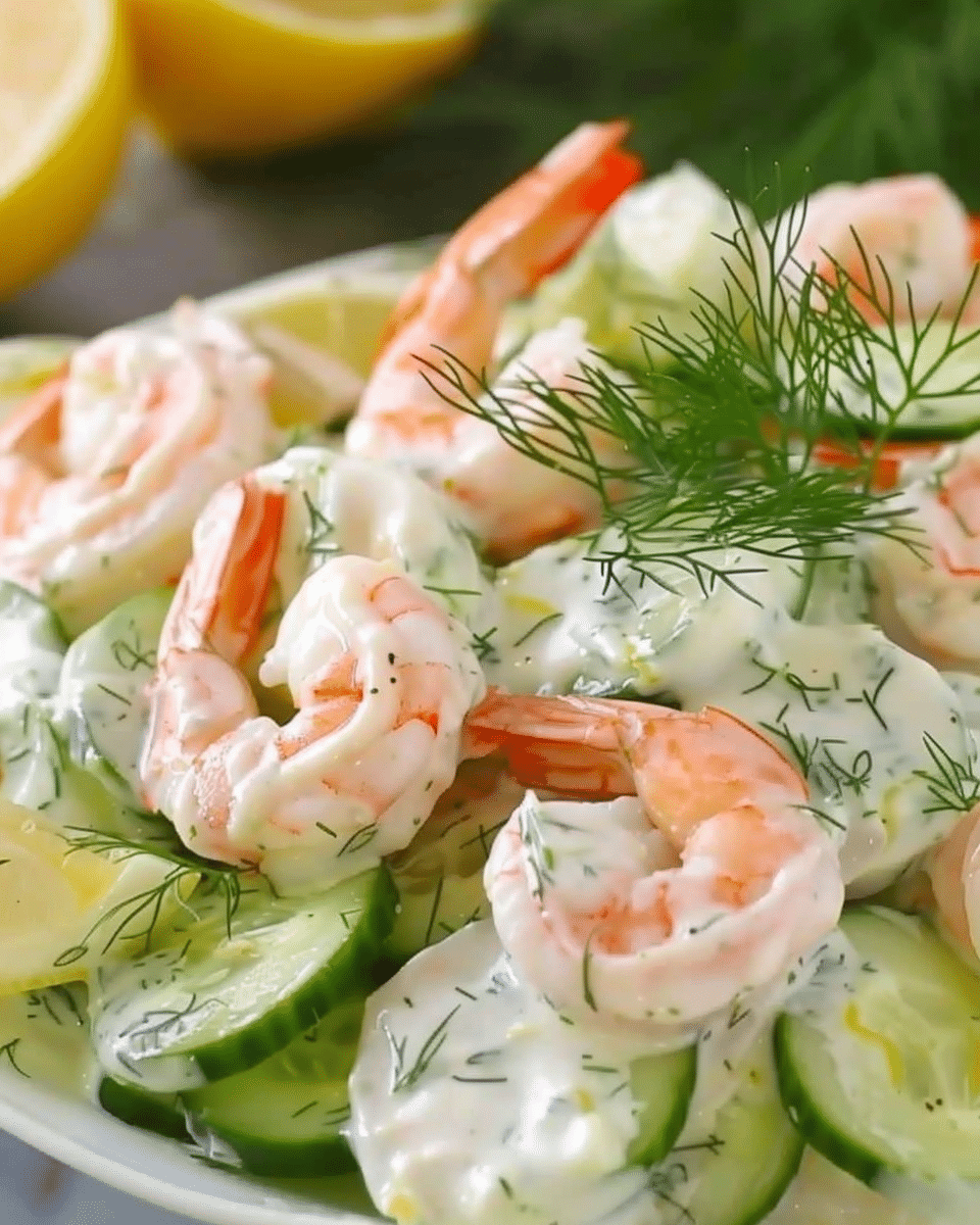 Shrimp Cucumber Salad with Creamy Lemon & Dill Dressing: Light, Bright, and Delicious