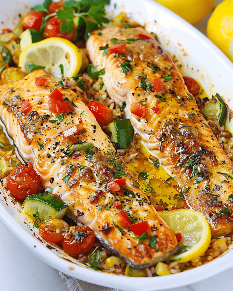 One-Pan Mediterranean Baked Fish with Tomatoes, Olives & Herbs