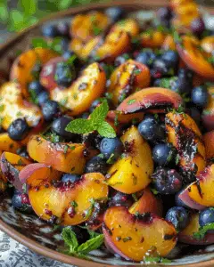 Grilled Peach and Blueberry Salad