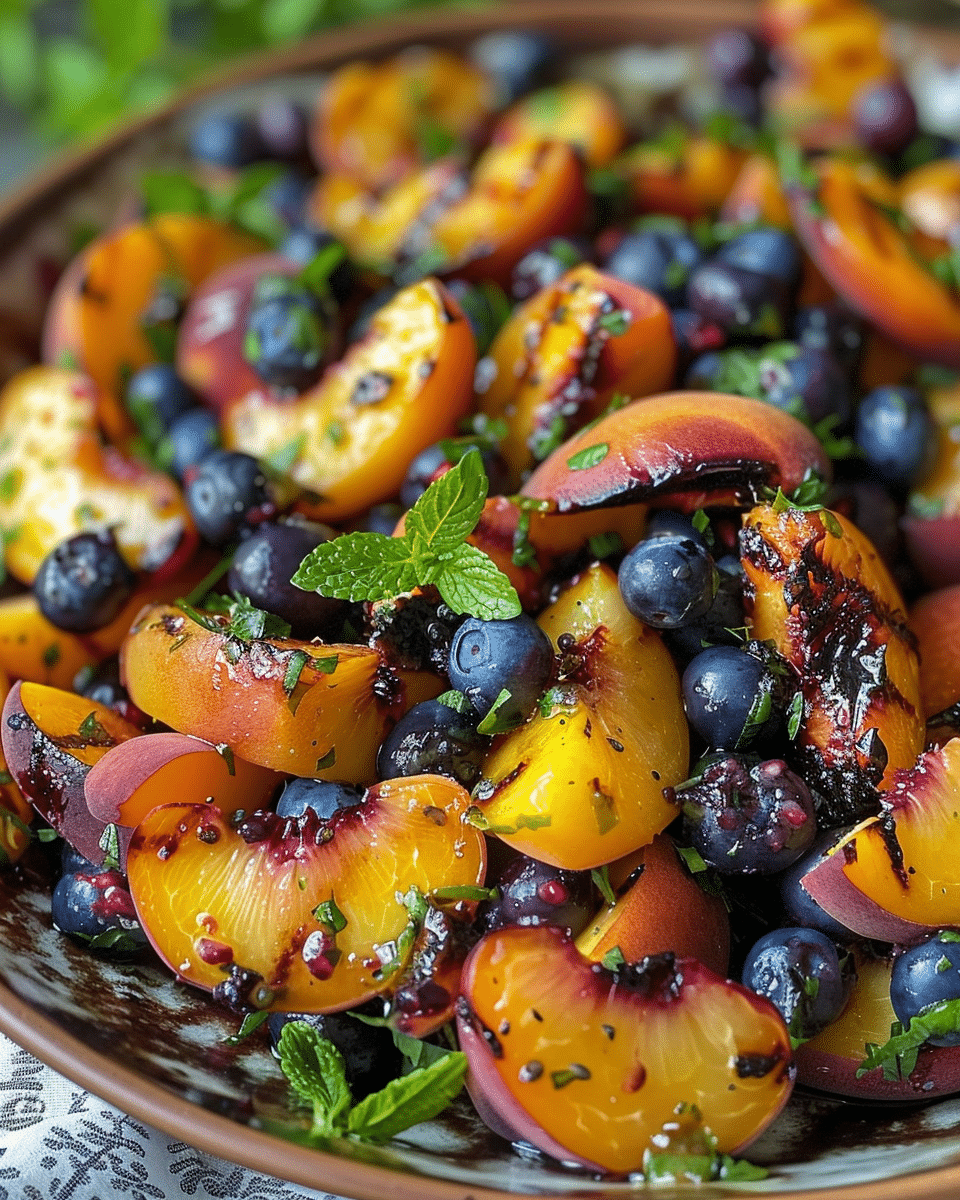 Grilled Peach and Blueberry Salad