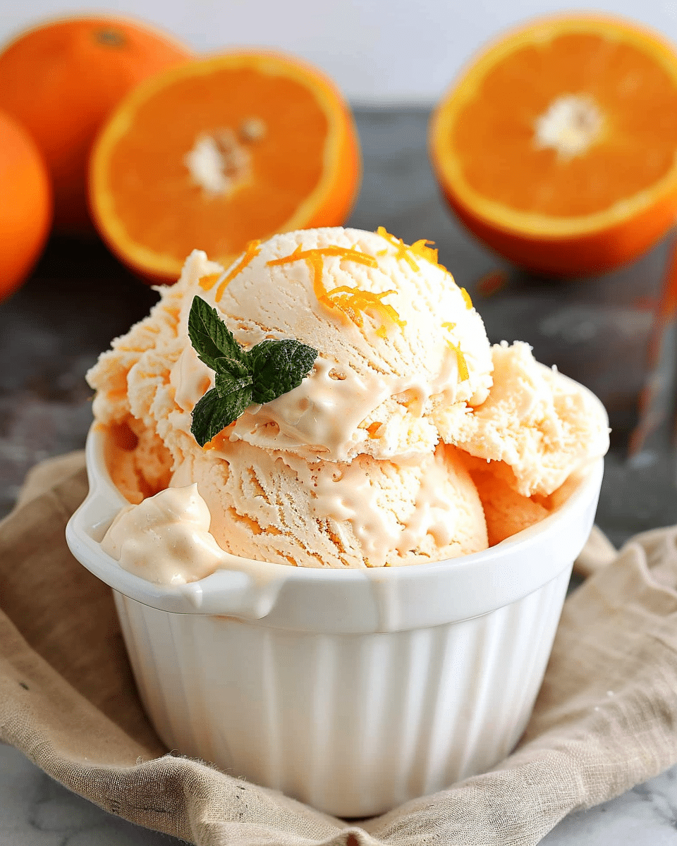 Creamy No-Churn Orange Creamsicle Ice Cream