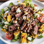 Balsamic Steak Gorgonzola Salad with Grilled Corn