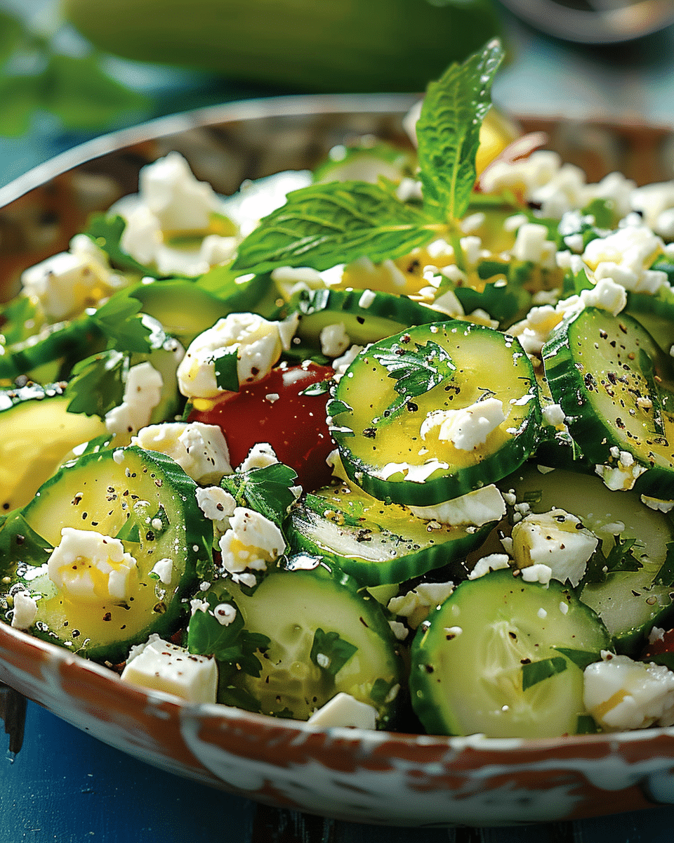 Crisp and Tangy Cucumber Feta Salad