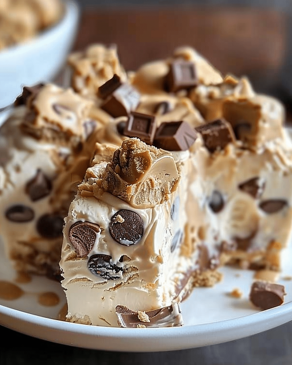 Cookie Dough Snickers & Reese’s Ice Cream: A Rich, No-Churn Frozen Dessert