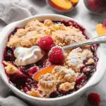 Easy Peach and Raspberry Cobbler