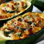 Savory Stuffed Zucchini Boats with Ground Meat and Melted Cheese