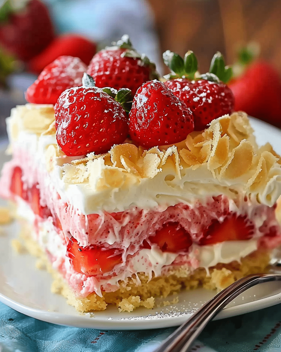 Tropical No-Bake Strawberry Split Cake: A Fruity, Creamy Dessert Dream