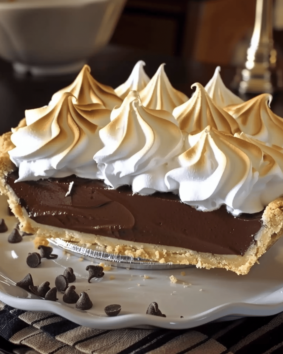 Chocolate Pie with Golden Meringue
