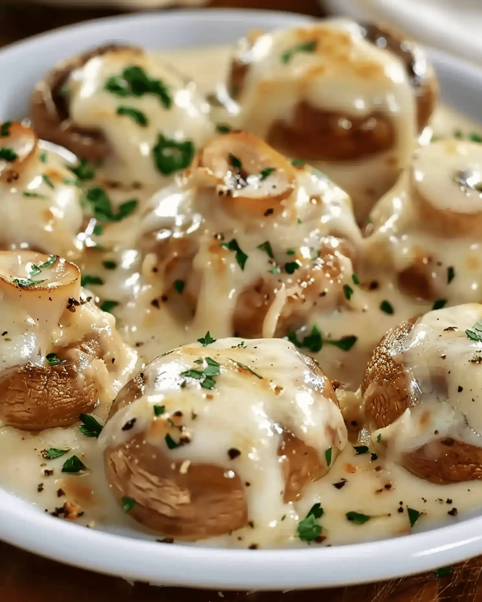 Creamy Garlic Parmesan Mushrooms Recipe