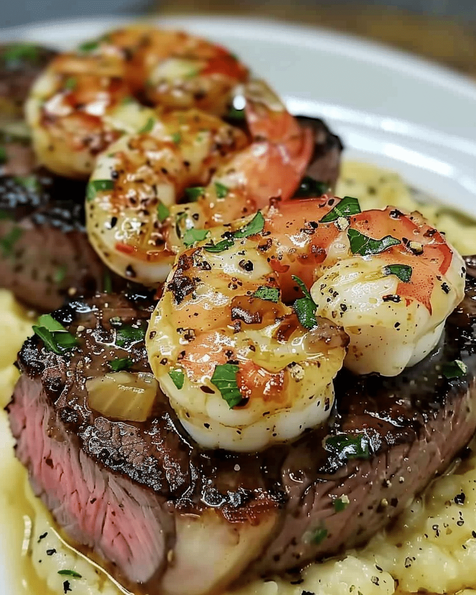 Garlic Butter Surf & Turf Steaks