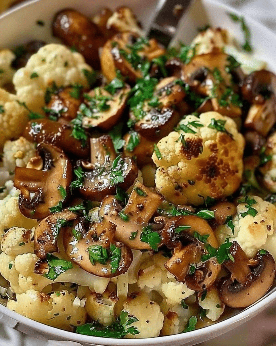Garlic Mushrooms Cauliflower Skillet