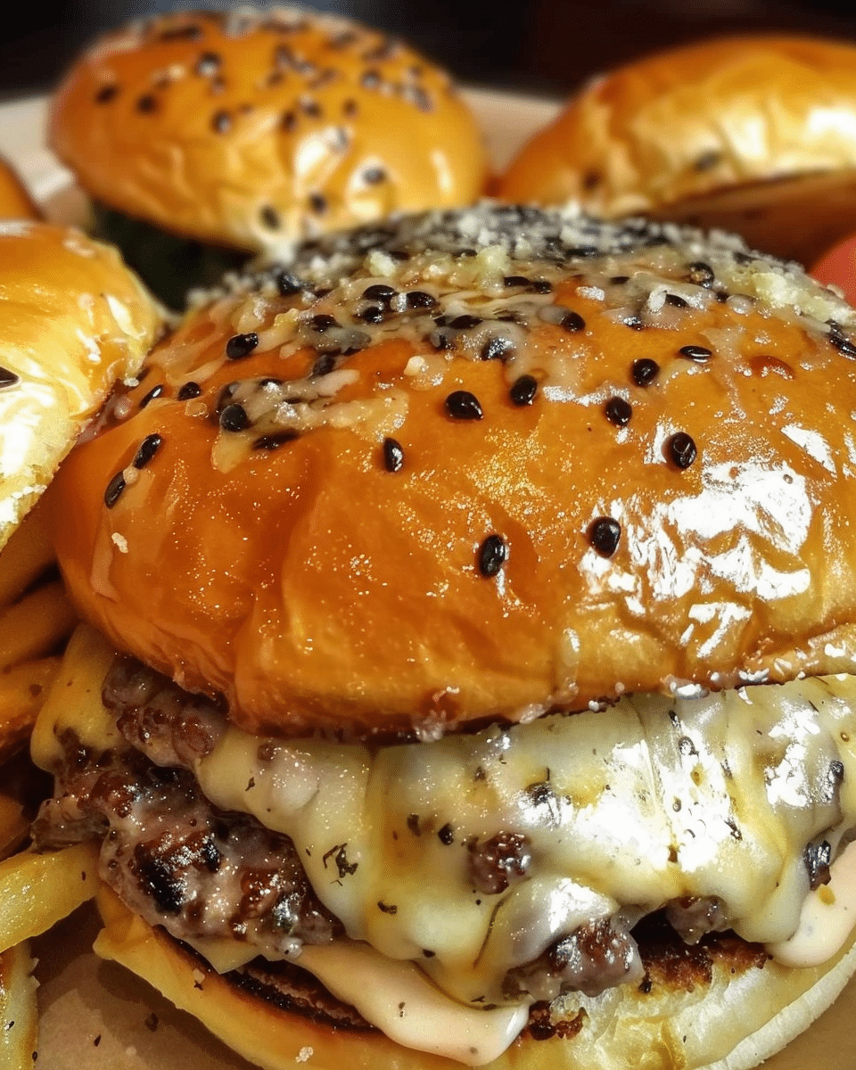 Juicy Garlic Parmesan Cheeseburgers Recipe
