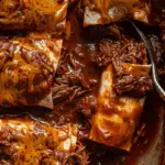 Red Chile Shredded Beef Enchiladas