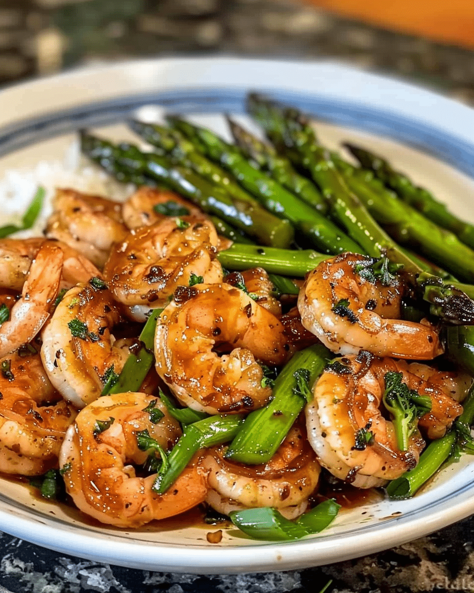 Honey Garlic Chicken, Shrimp & Asparagus