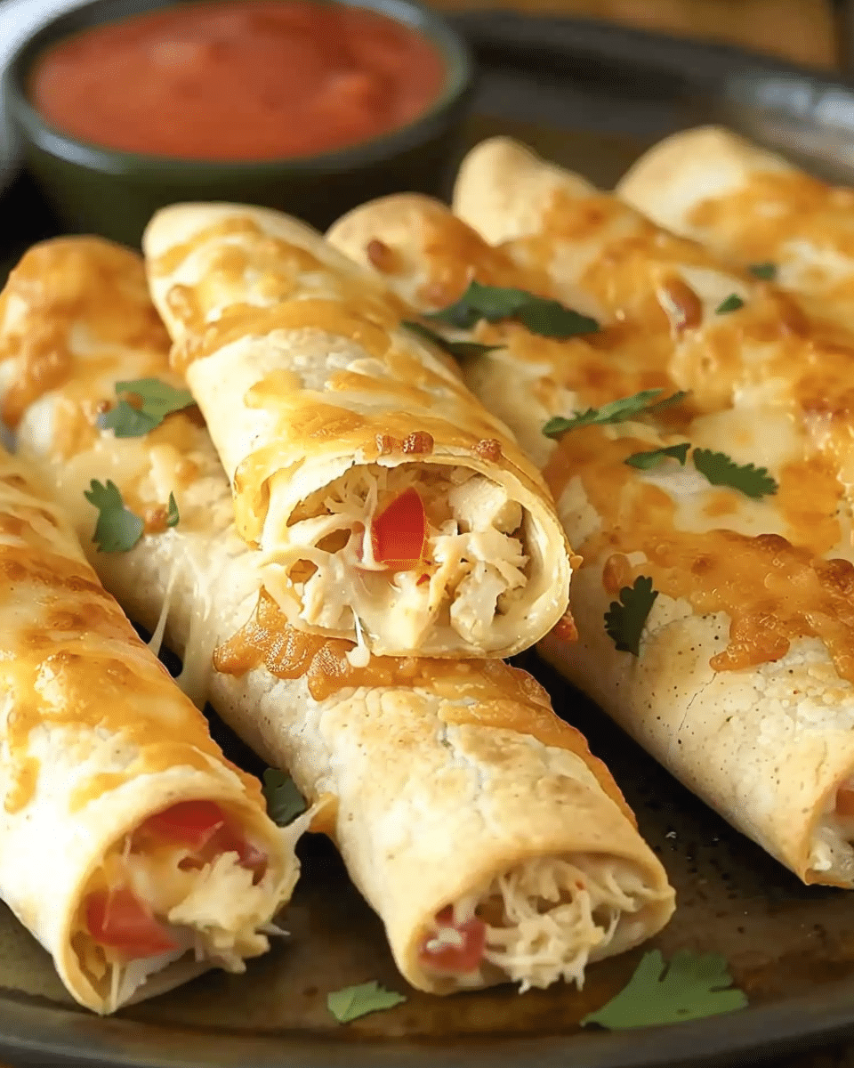 Baked Cream Cheese Chicken Taquitos