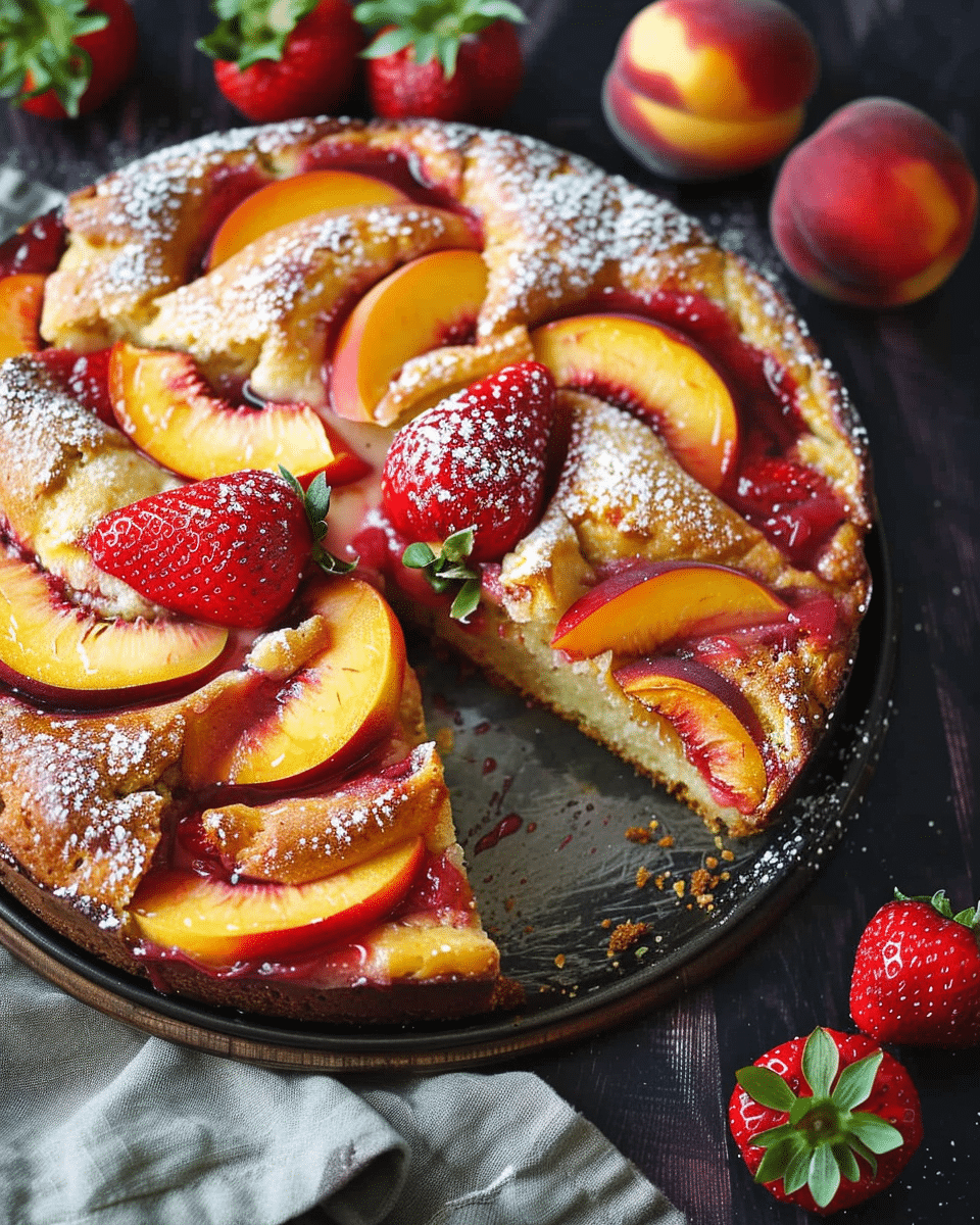 Strawberry Peach Cake