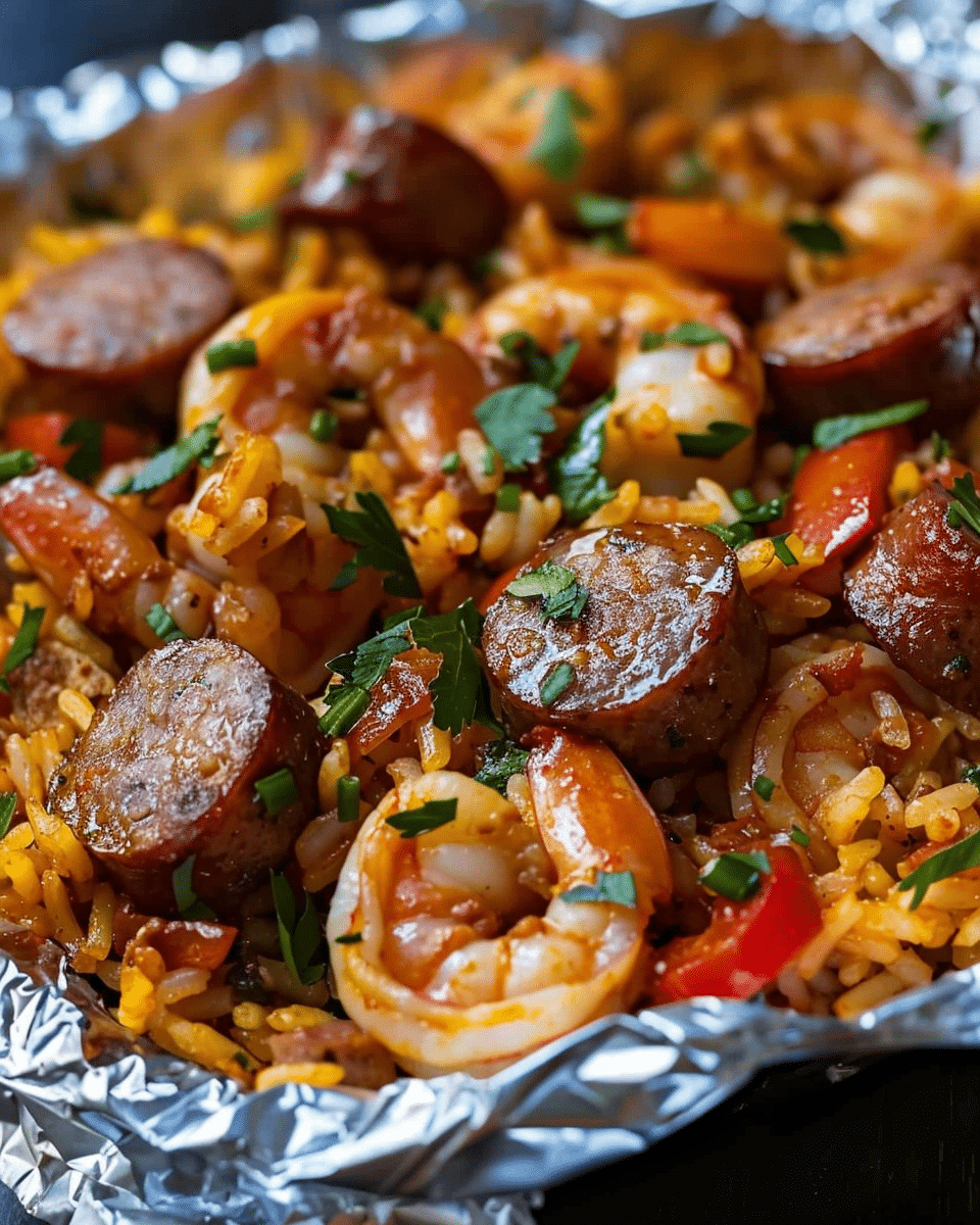 Shrimp & Sausage Jambalaya Foil Packs