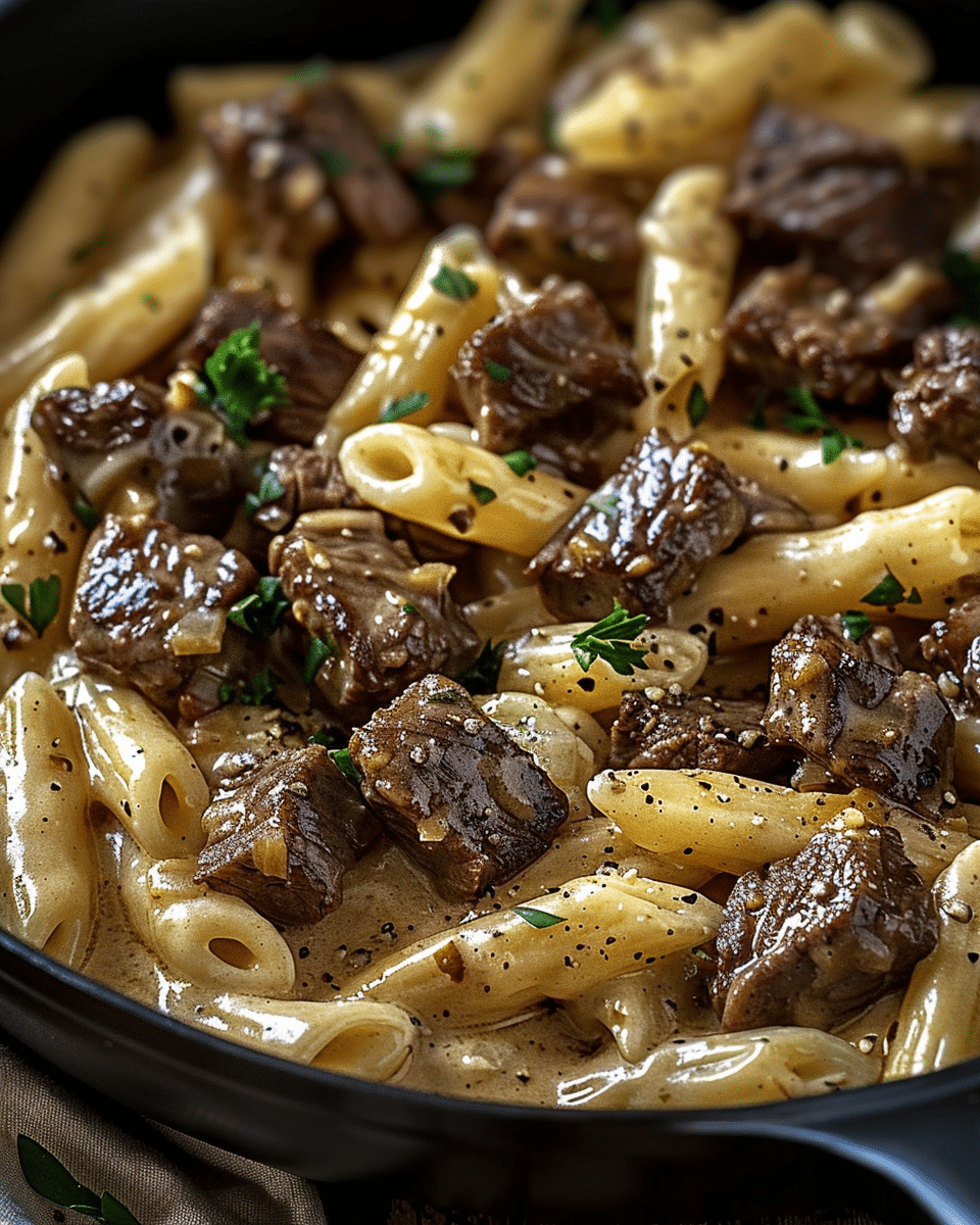 Creamy Garlic Beef With Pasta: Hearty & Delicious Recipe