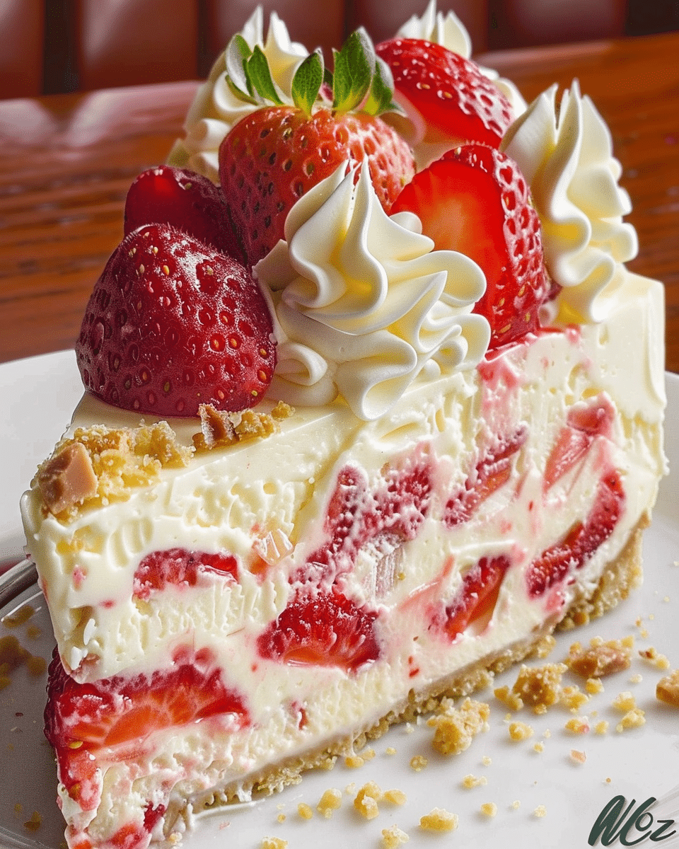 White Chocolate Strawberry Cheesecake