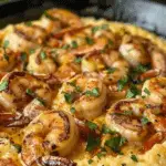 Cajun Butter Shrimp & Grits Skillet