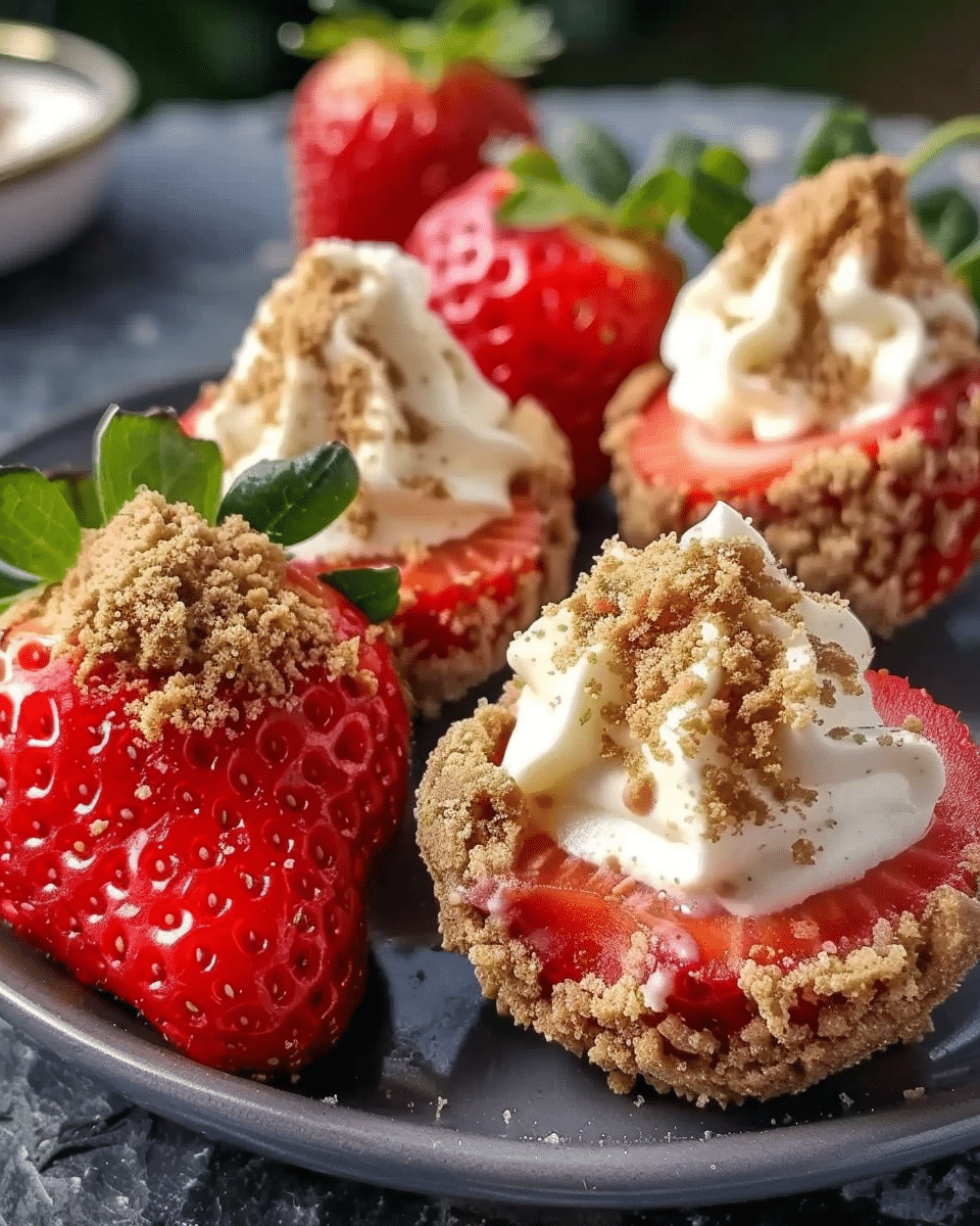 Cookie Butter Cheesecake Stuffed Strawberries
