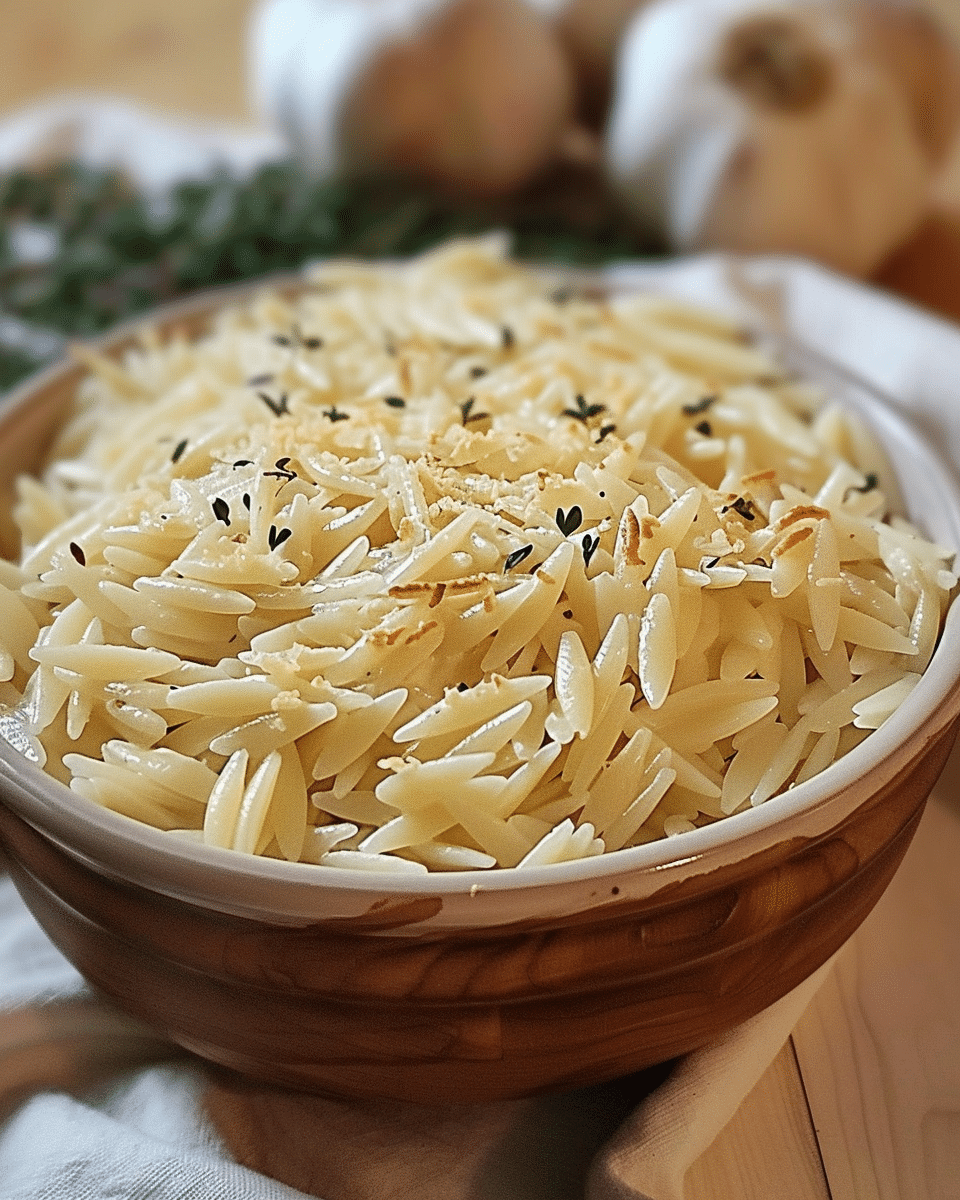 Creamy Garlic Parmesan Orzo