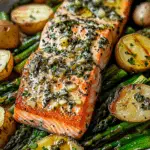 Garlic Herb Salmon with Asparagus and Potatoes