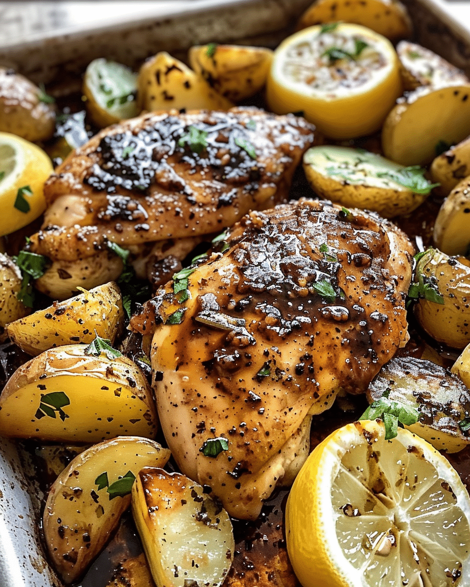 Sheet Pan Lemon Balsamic Chicken and Potatoes