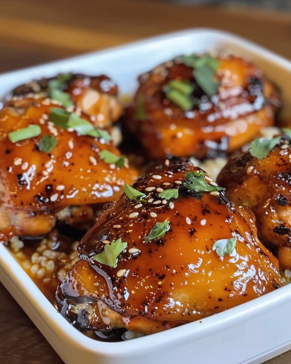 Honey Sriracha Glazed Chicken Thighs (Crispy & Sticky!)