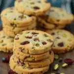 Cranberry Pistachio Shortbread Cookies
