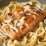 Creamy Garlic Salmon Pasta Skillet
