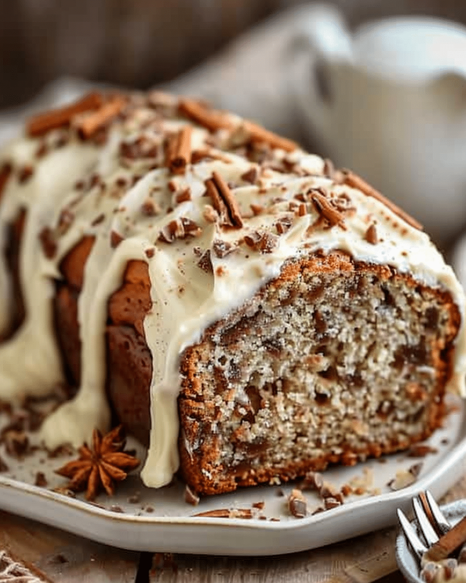 Hummingbird Bread with Heavenly Cinnamon Cream Cheese Frosting
