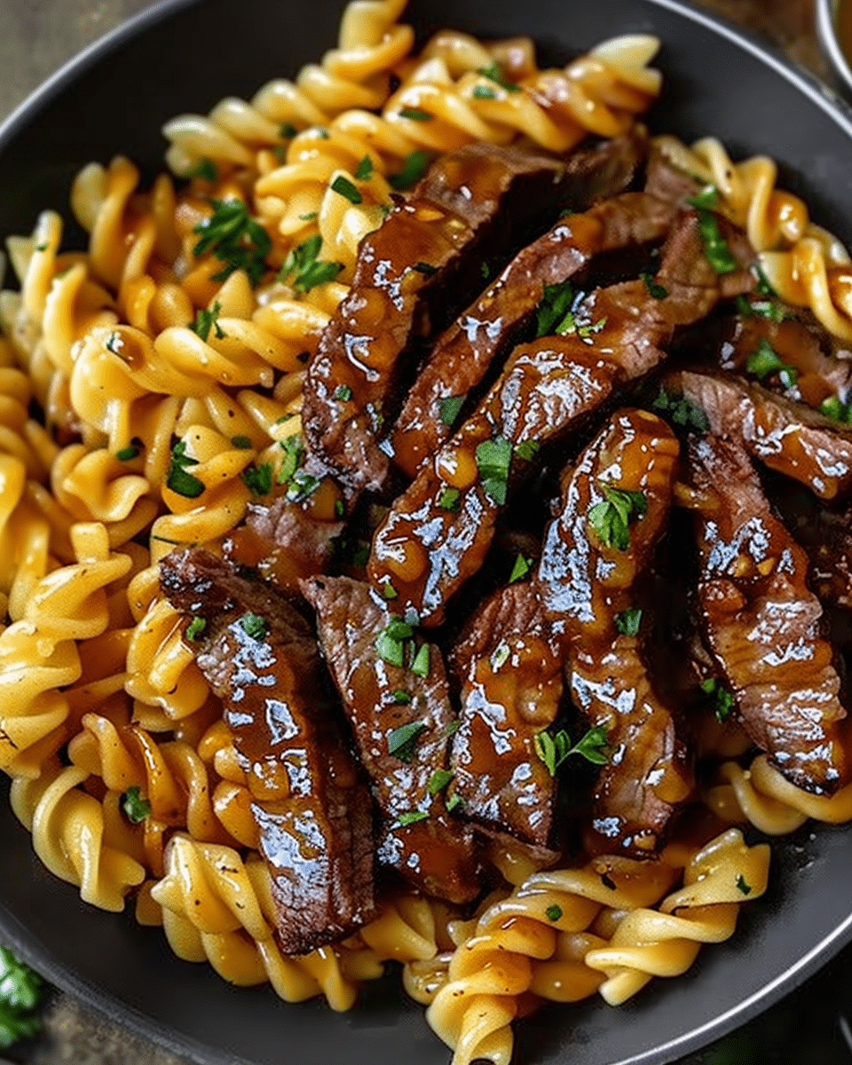 One-Pot Smoky Honey BBQ Steak Pasta