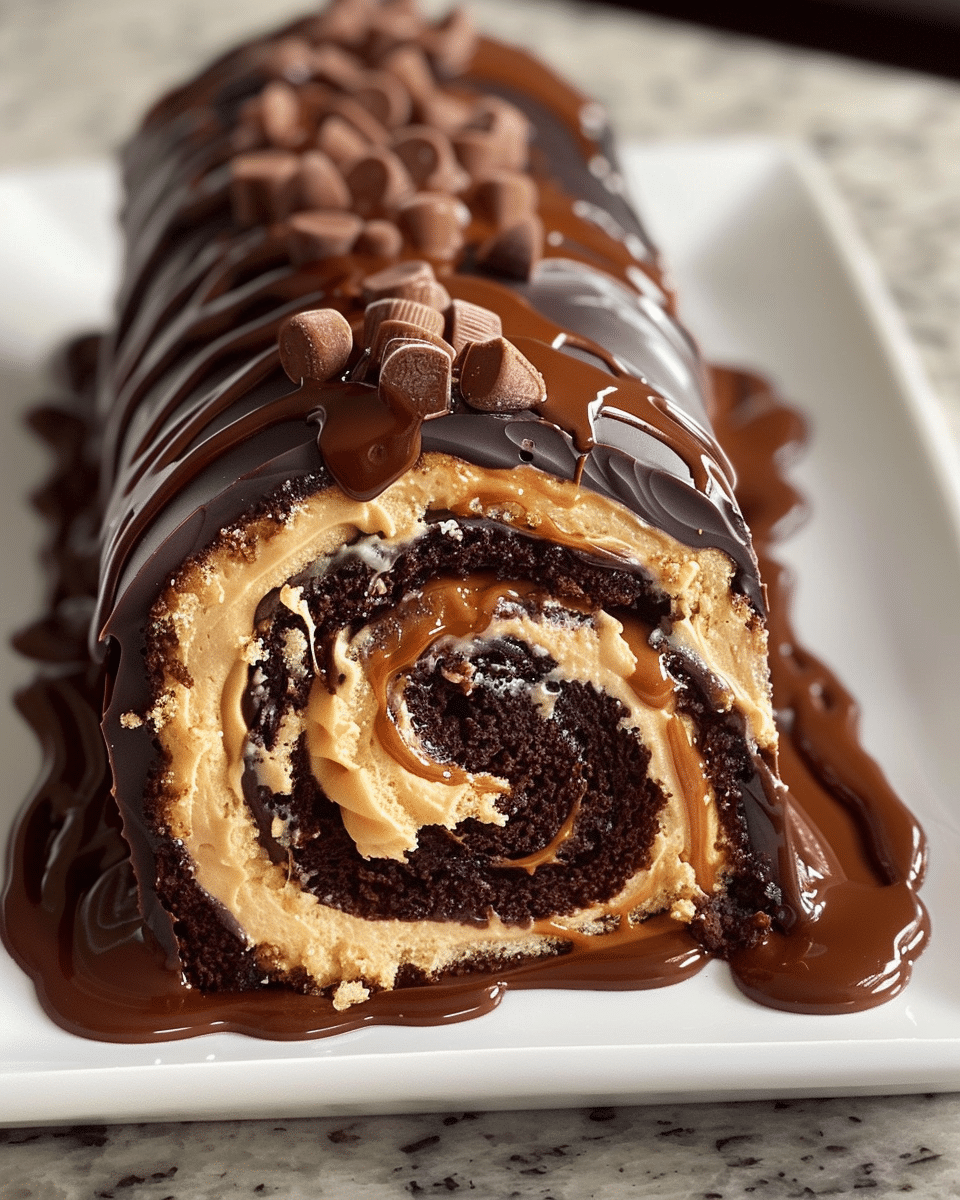 Peanut Butter Cup Chocolate Roll Cake: A Show-Stopping Sweet Treat