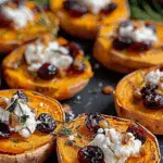 Sweet Potato Rounds with Goat Cheese & Cranberries: A Festive and Flavorful Bite